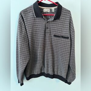 David Taylor Black and White Checkered Polo Shirt